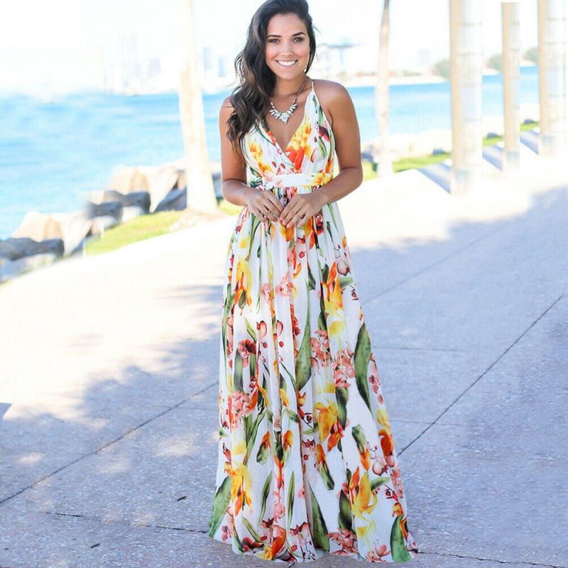 embroidered boho maxi dress summer