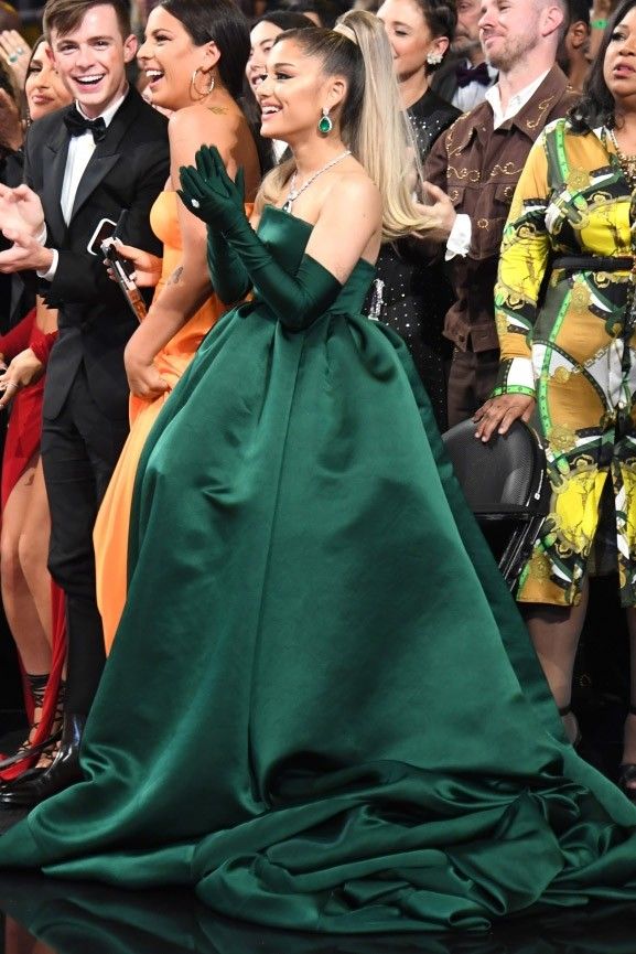 emerald green evening gown red carpet
