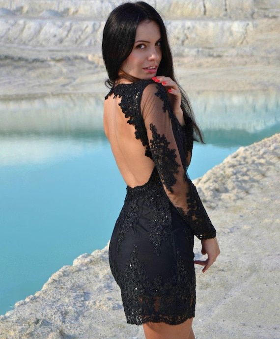 lace little black dress elegant