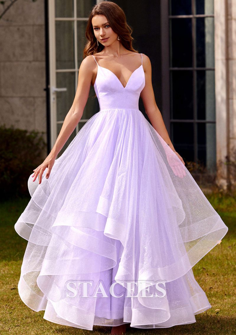 a-line prom dress princess