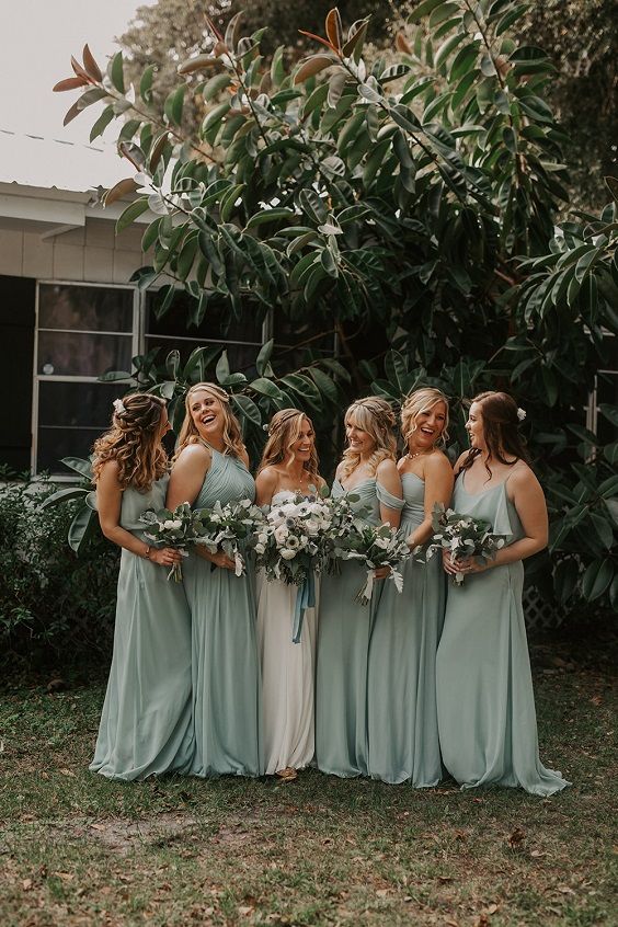 sage green bridesmaid dresses 2025