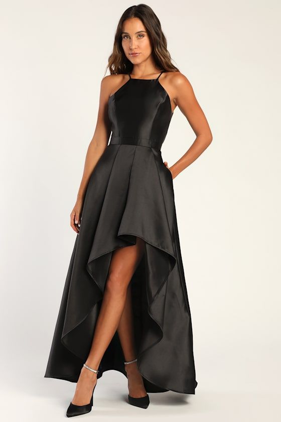 black high low dress cocktail
