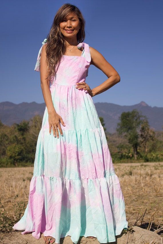 tiered boho maxi dress spring
