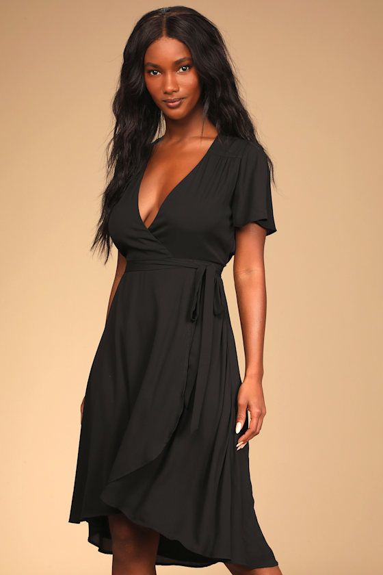 wrap little black dress flattering