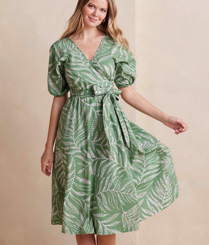 wrap midi dress flattering figure