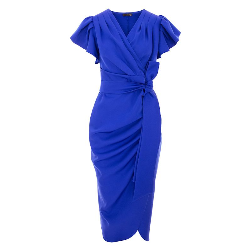 wrap style cocktail dress flattering