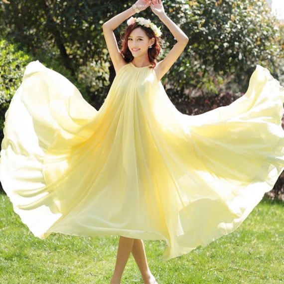 chiffon maxi dress flowy