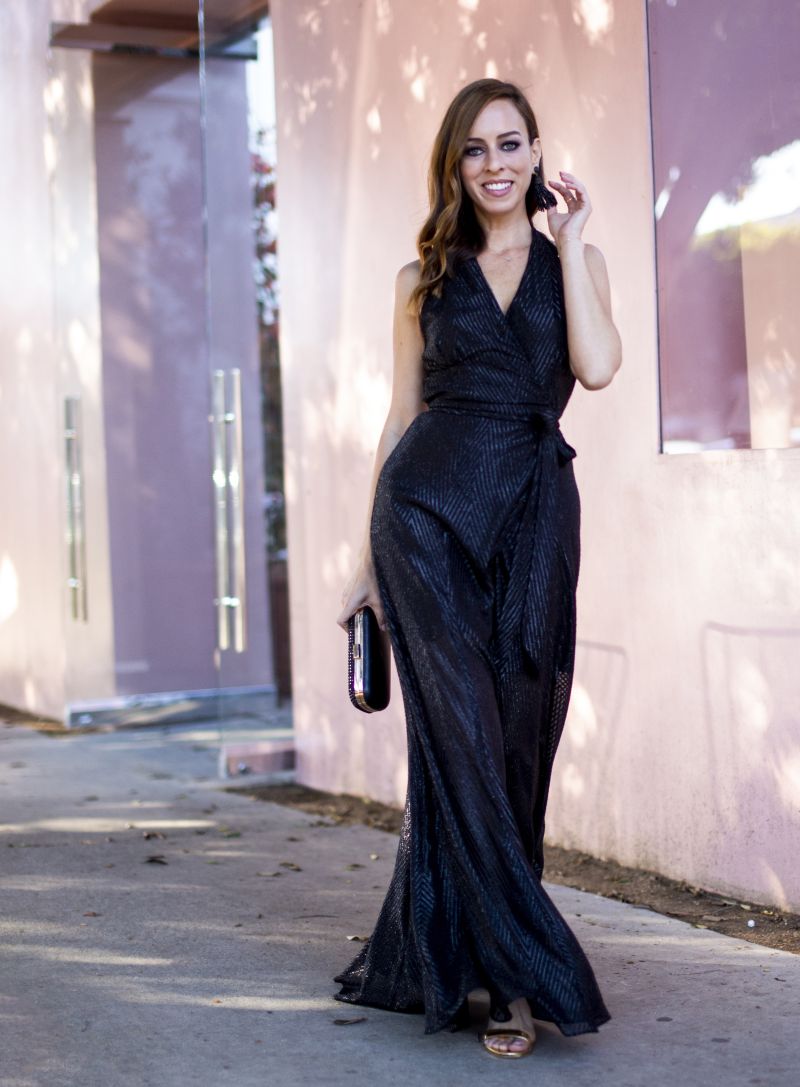 wrap party dress holiday flattering